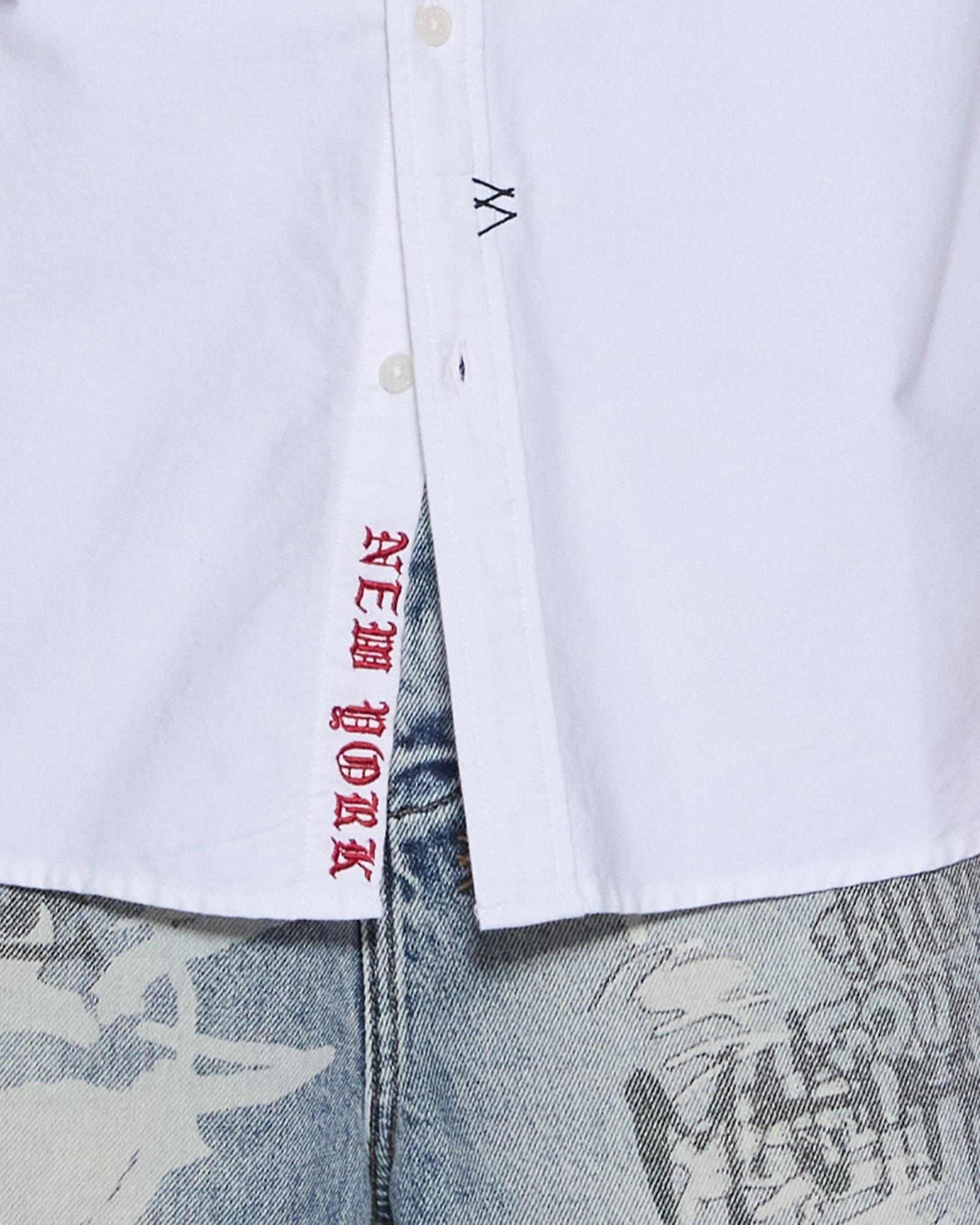 MENS GRAFFITI ANTI BUTTON DOWN LS SHIRT WHITE SHIRTS