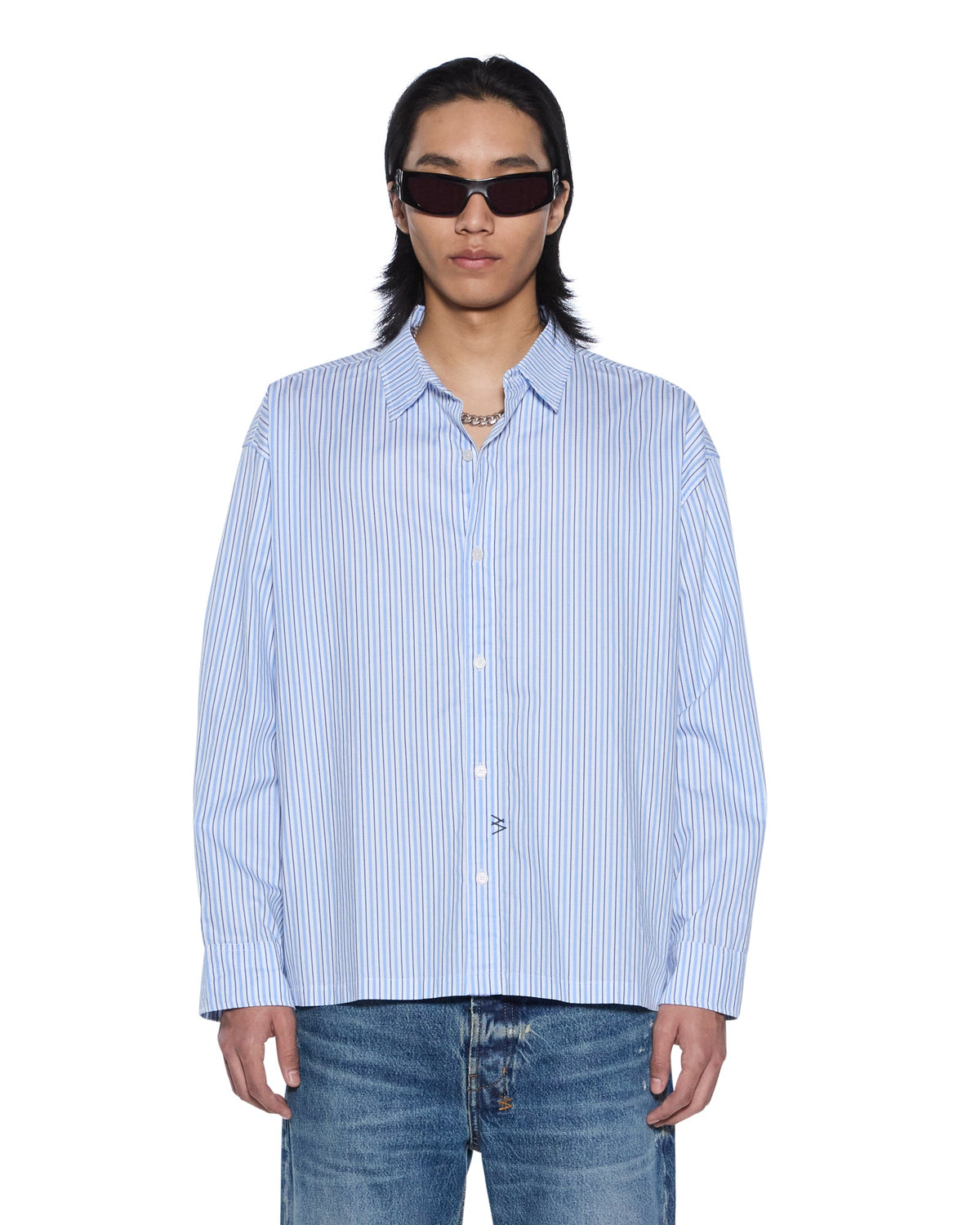 LANLEY LS SHIRT OCEAN STRIPE