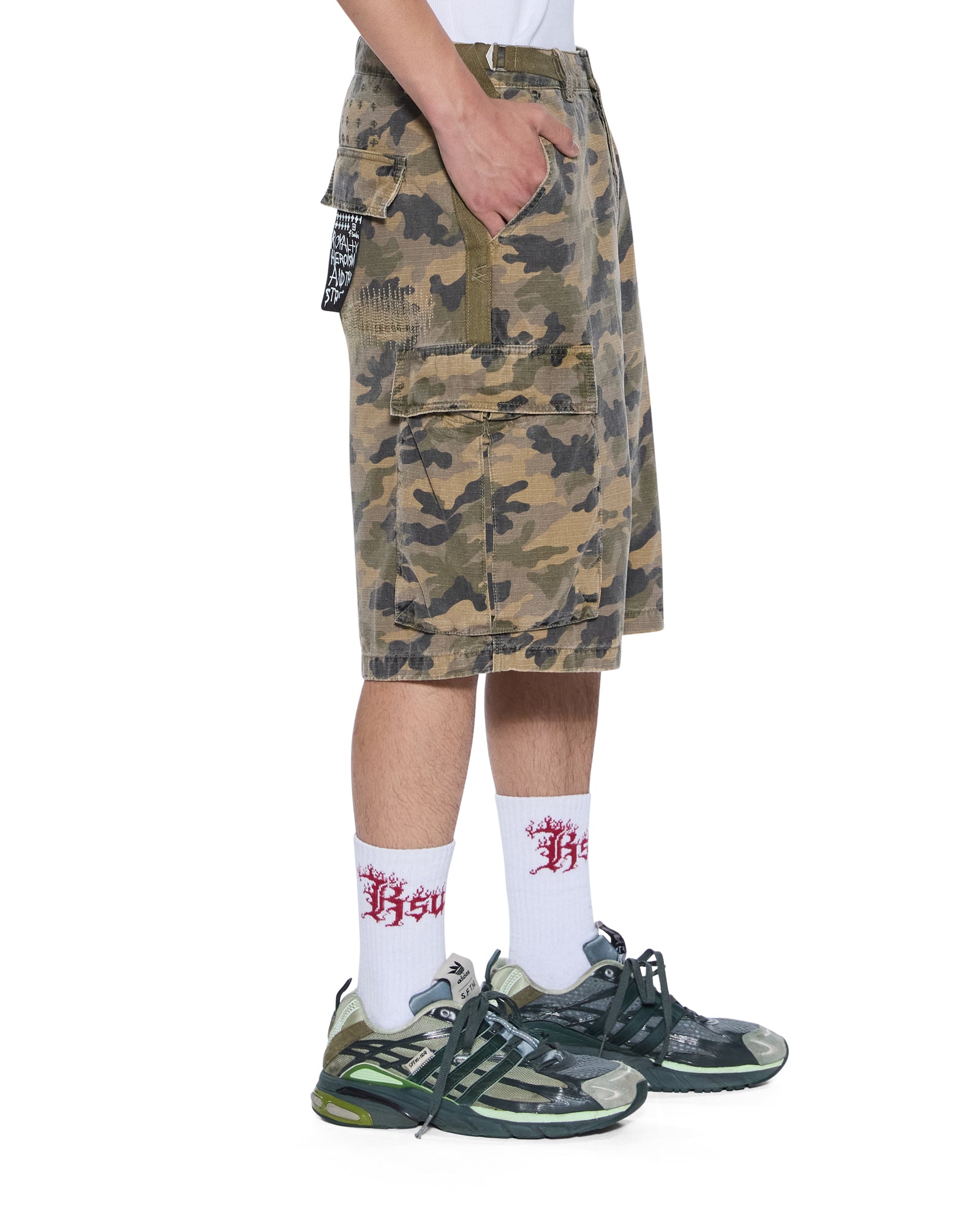 MENS  TROOP CARGO SHORT CAMO STRAIGHT WALKSHORTS