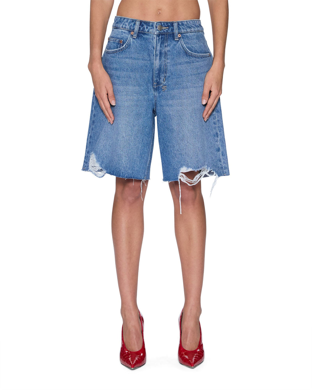 Womens Empire Short Frenchie Blue Relaxed Walkshorts - Denim