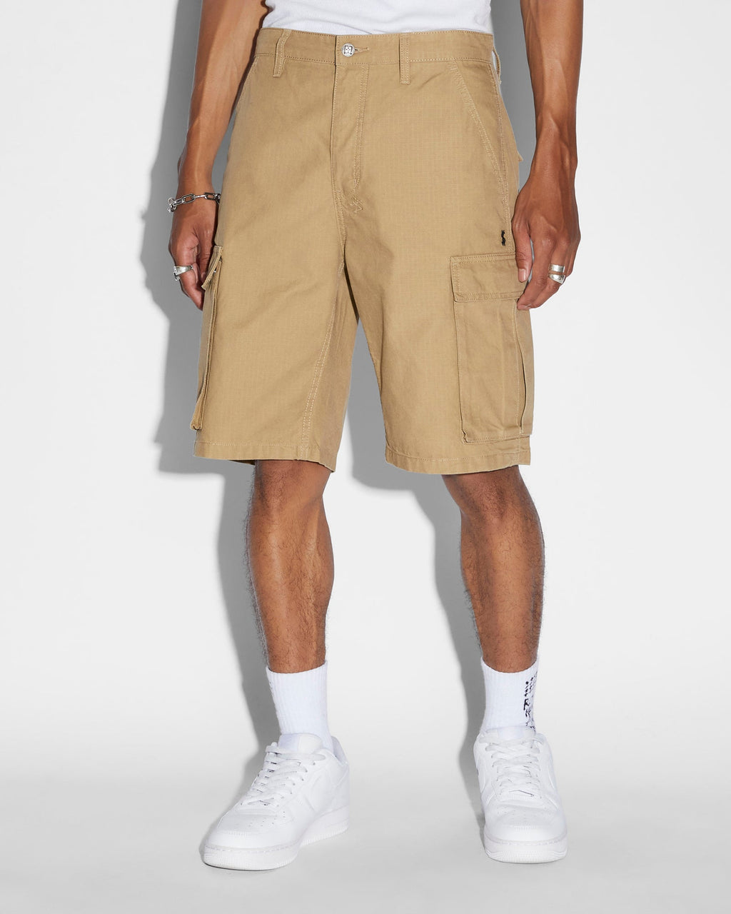 Mens Fugitive Cargo Short Dark Tan Straight Walkshorts - Tan
