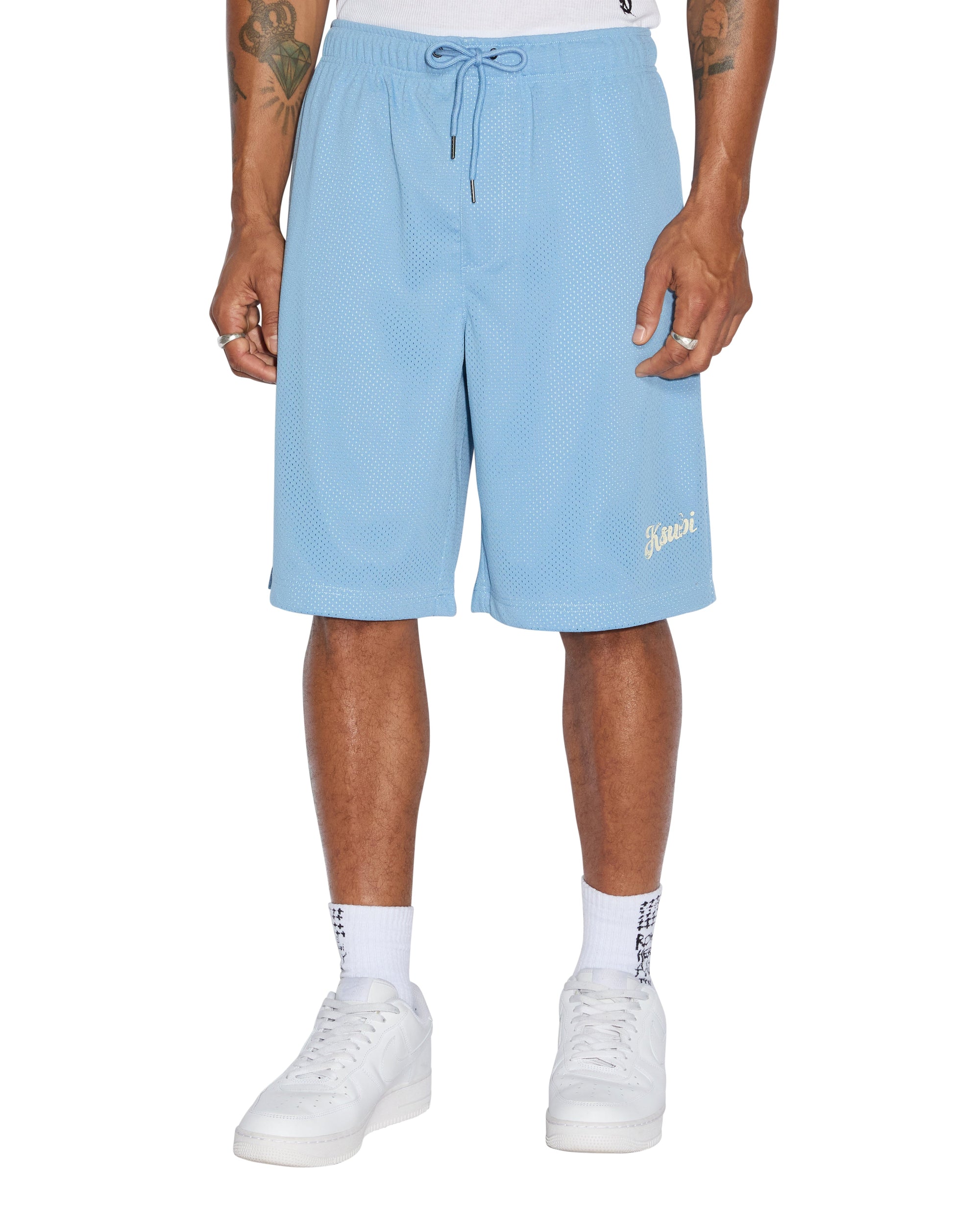 MENS  ROLL MESH SHORT BLUE REGULAR WALKSHORTS