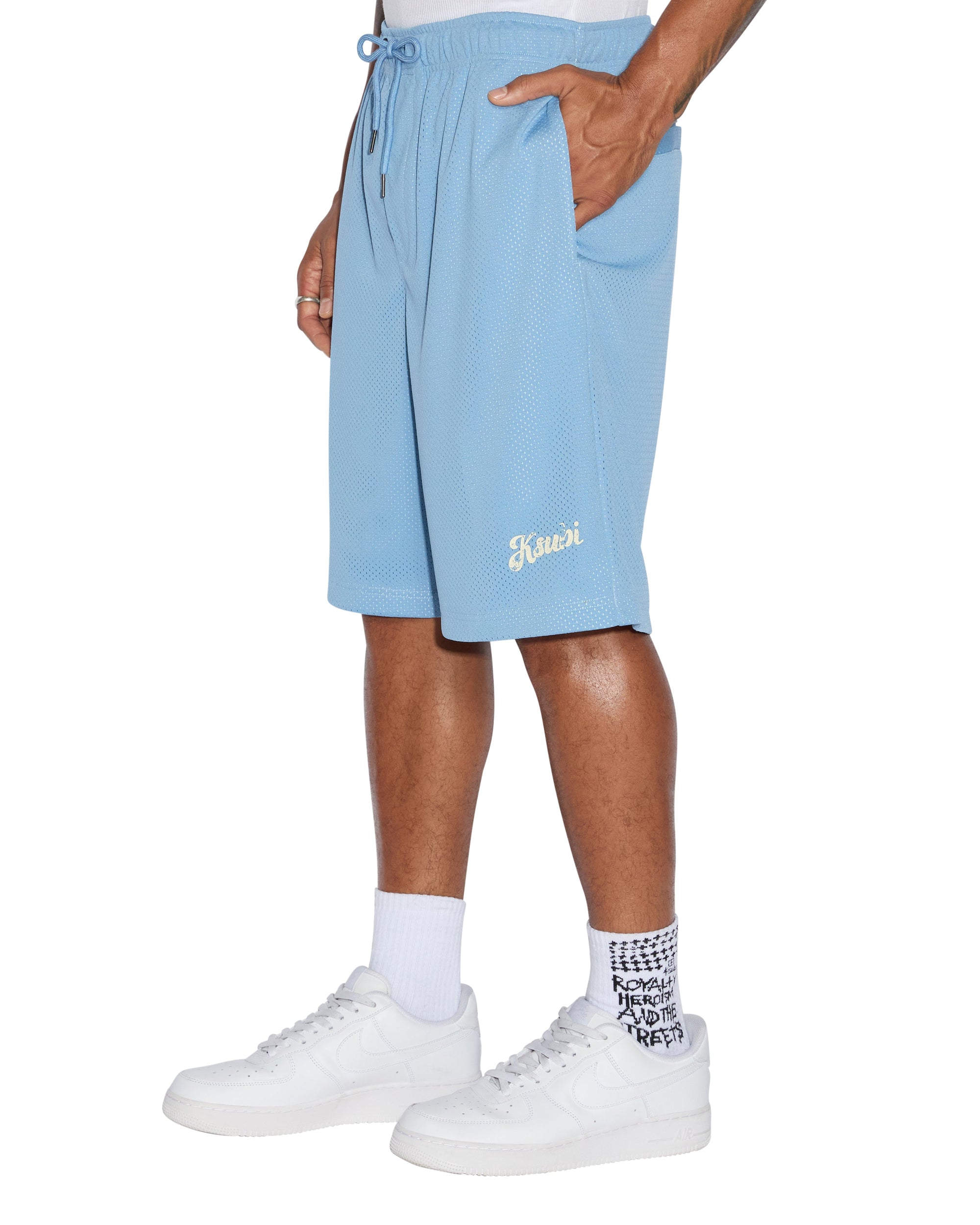 MENS  ROLL MESH SHORT BLUE REGULAR WALKSHORTS