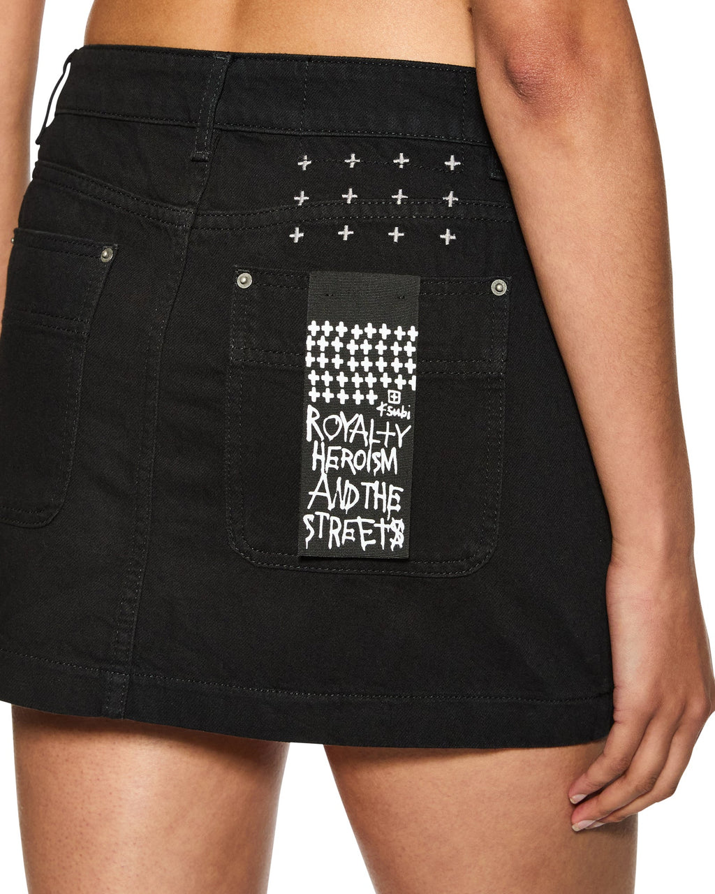 Womens Low Rider Mini Skirt Boneyard Black Baggy Skirts - Black