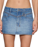 Womens Low Rider Mini Highway Relaxed Skirts - Denim