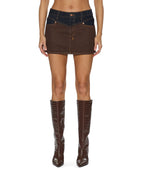 Womens Low Rider Mini Original Spliced Relaxed Skirts - Denim