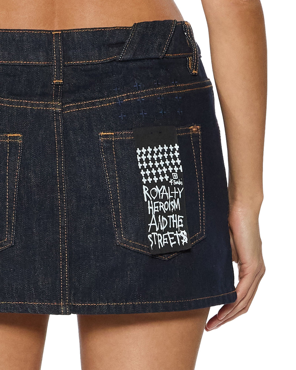 Womens Low Rider Mini Original Spliced Relaxed Skirts - Denim