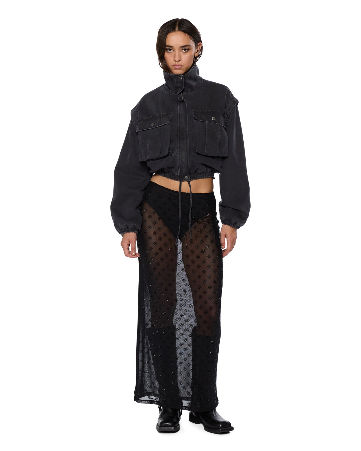 WOMENS MAXI SKIRT DIAMANTE SKIRTS