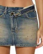 Womens Micro Mini Skirt Flip Dune Regular Skirts - Denim