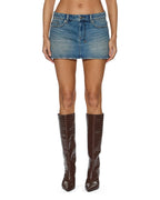 WOMENS MICRO MINI SKIRT TEXAS BLUE STUDDED SKIRTS