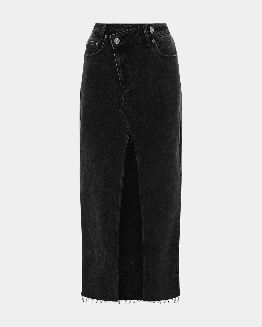 WOMENS RELAX MAXI SKIRT WASHED BLACK SKIRTS