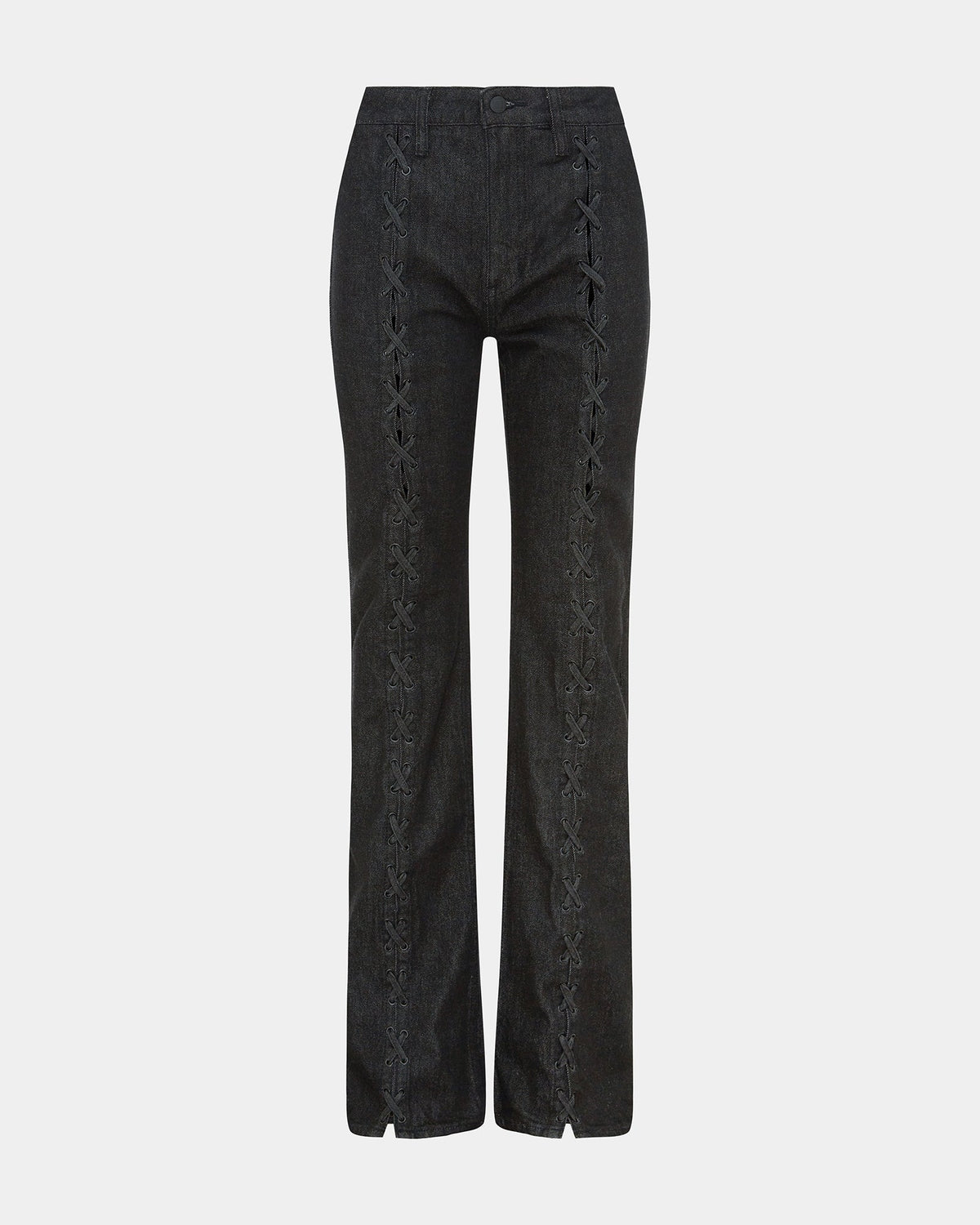 WOMENS SOHO EBONY LACED DENIM JEANS