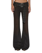 WOMENS SOHO LO BELTED GREASED DENIM JEANS