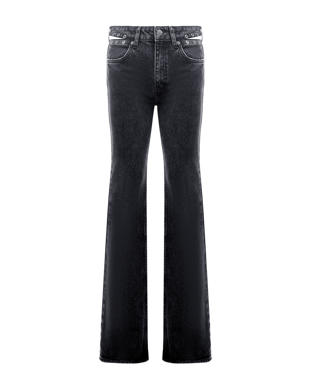 Womens Soho Pierced Shadow Flare Denim Jeans - Black