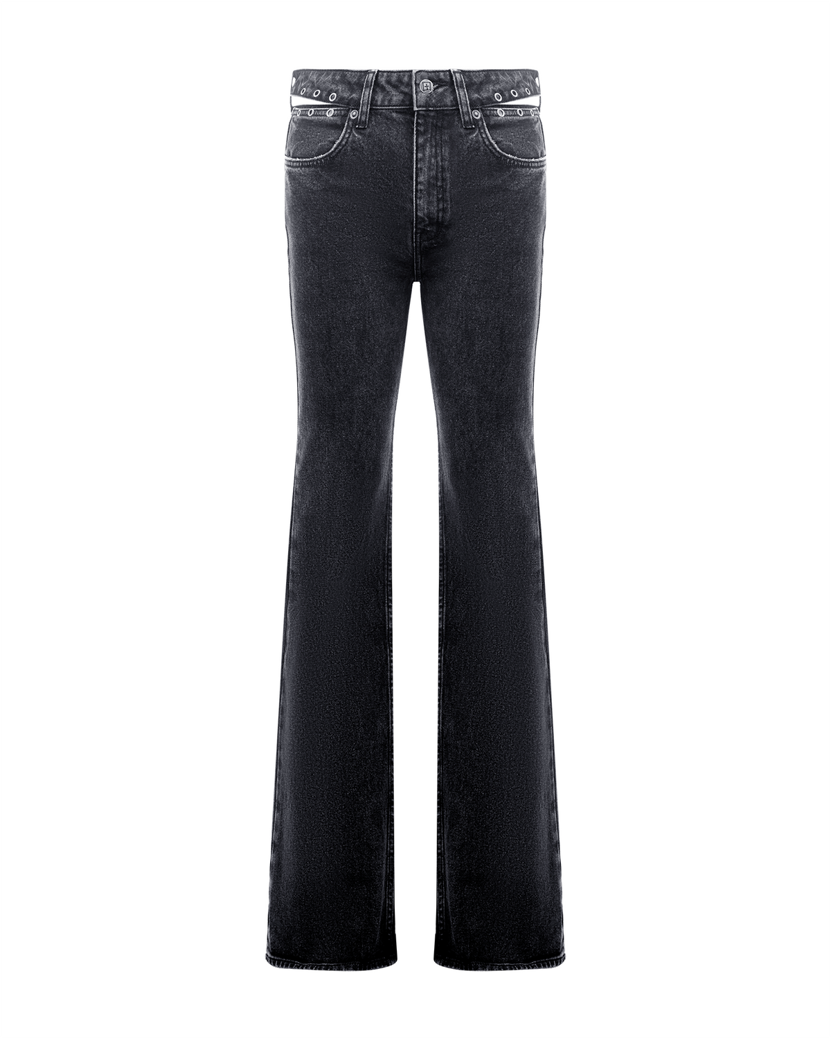 Womens Soho Pierced Shadow Flare Denim Jeans - Black