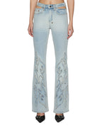 Womens Frontier Soho Paragon Patch Flare Denim Jeans - Denim
