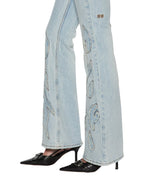 Womens Frontier Soho Paragon Patch Flare Denim Jeans - Denim