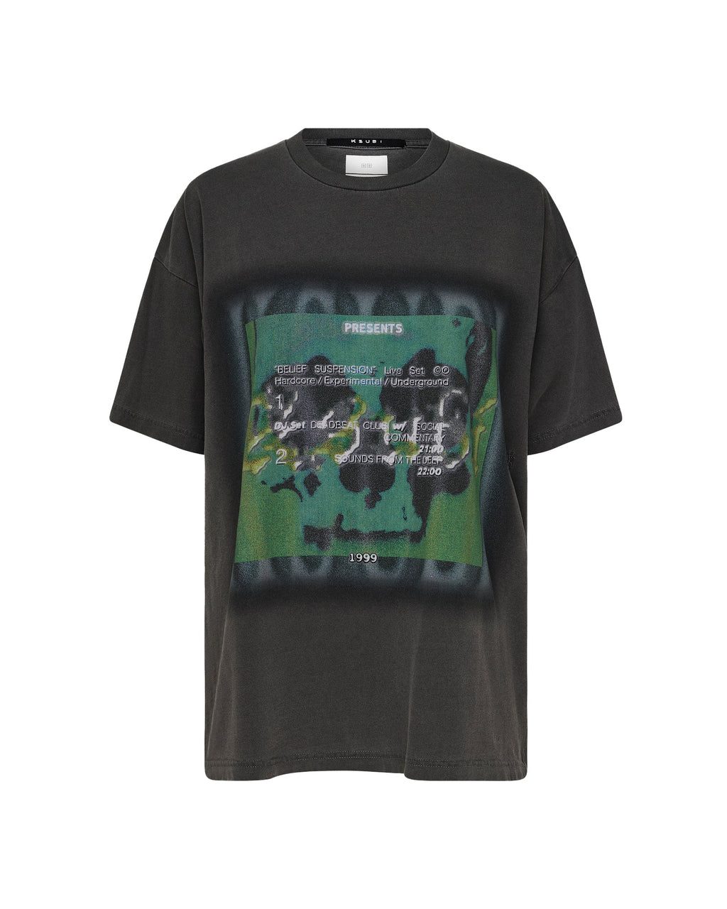 Womens Suspension Oh G Ss Tee Charcoal Oversized Tees - Grey