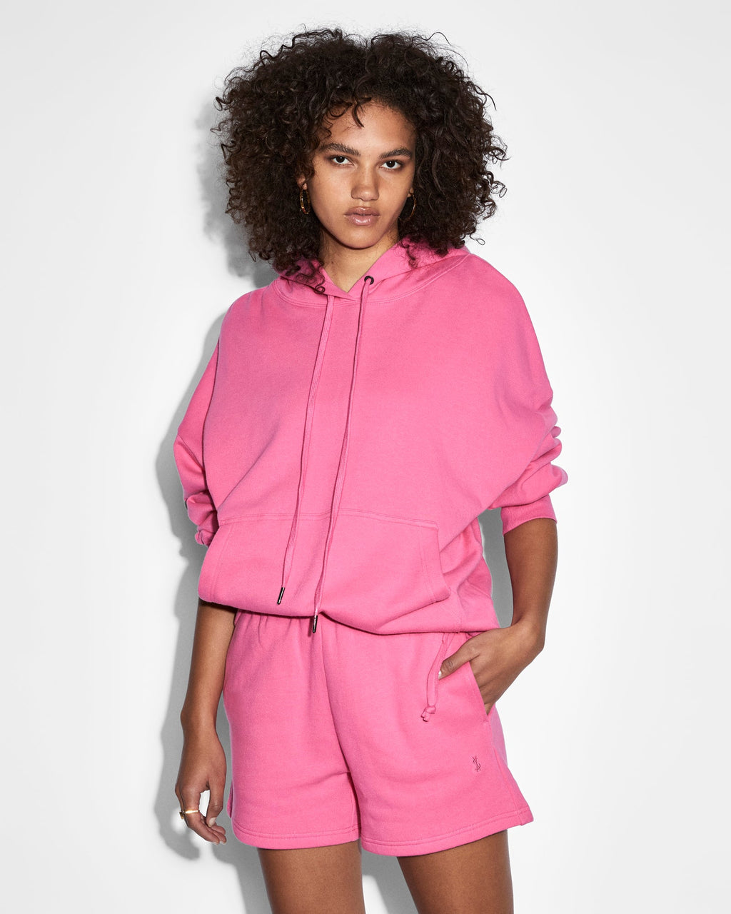 Womens 3x4 Oh G Hoodie Hype Pink Oversized Fleece - Pink