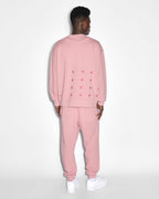 Mens 4x4 Biggie Crew Quartz Oversized Fleece - Pink