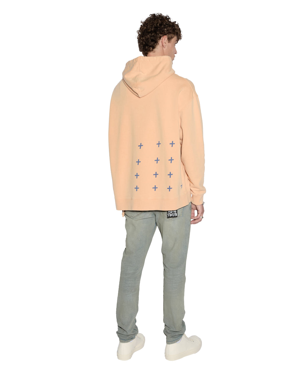 Mens Apex Biggie Hoodie Flare Oversized Fleece - Orange