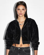Womens Ritzy Infinity Jumper Black Boxy Fleece - Black