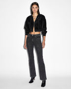 Womens Ritzy Infinity Jumper Black Boxy Fleece - Black