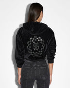 Womens Ritzy Infinity Jumper Black Boxy Fleece - Black
