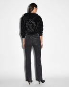 Womens Ritzy Infinity Jumper Black Boxy Fleece - Black