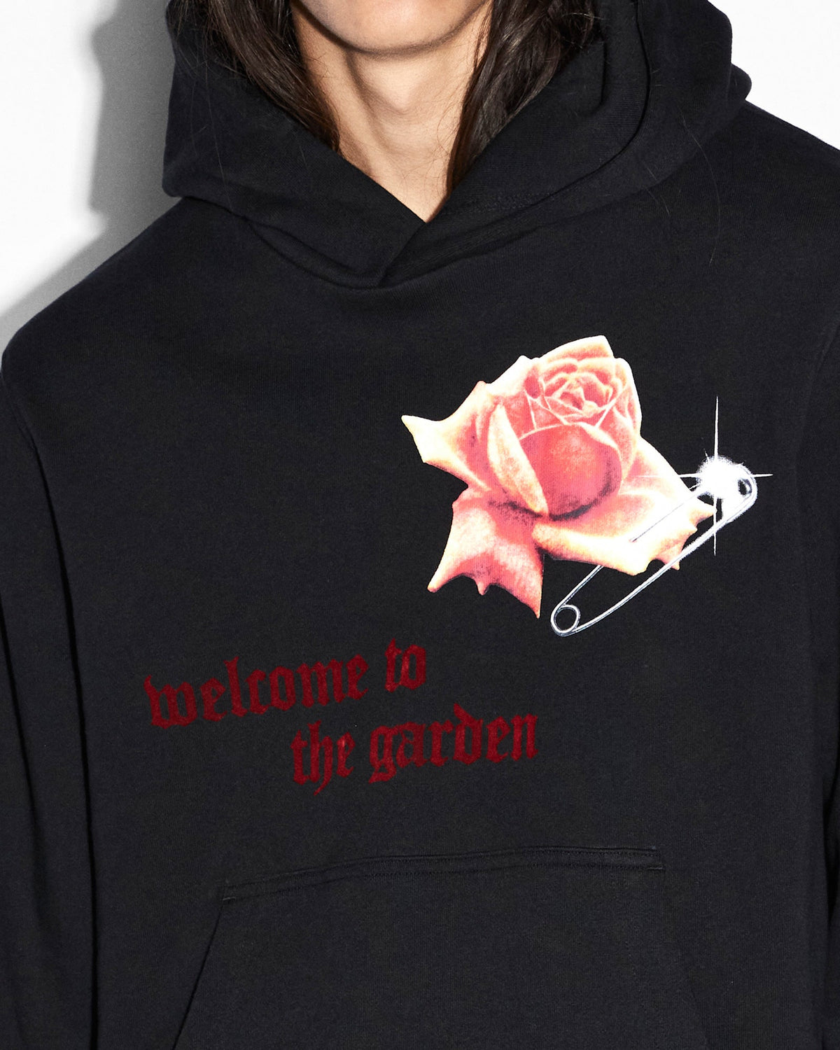 ROSE GARDEN KASH HOODIE JET BLACK