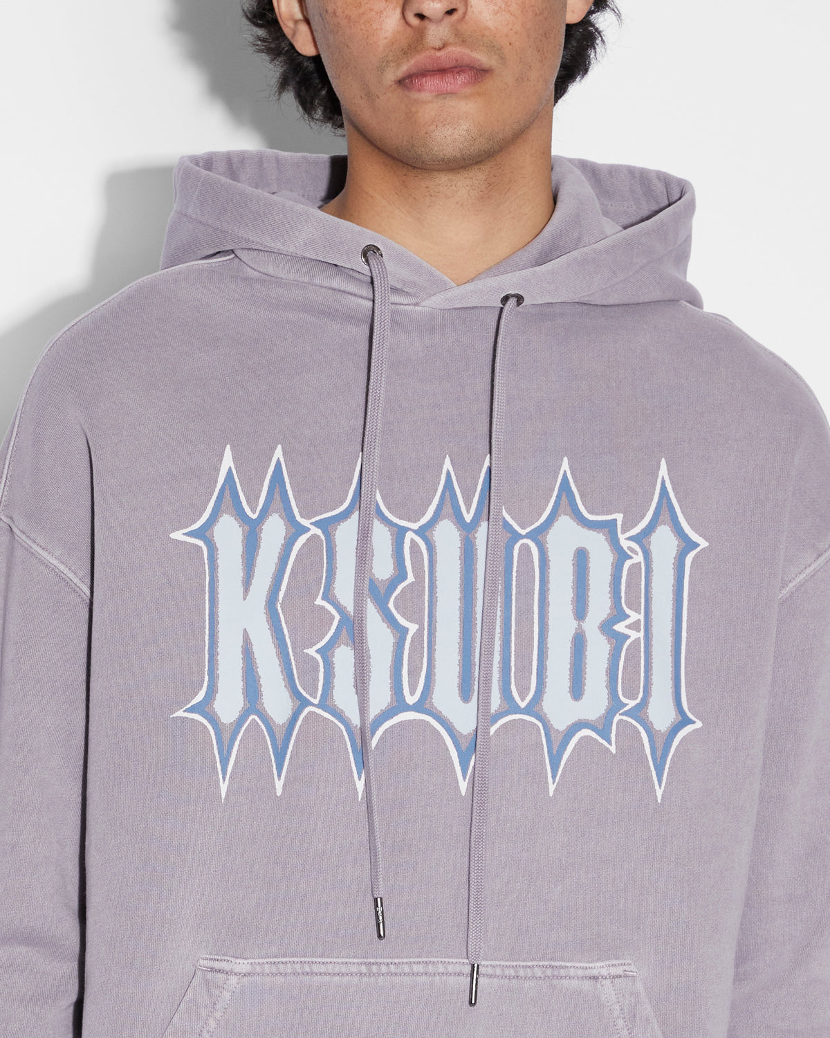 Mens Serrated Biggie Hoodie Silt Oversized Fleece - Purple