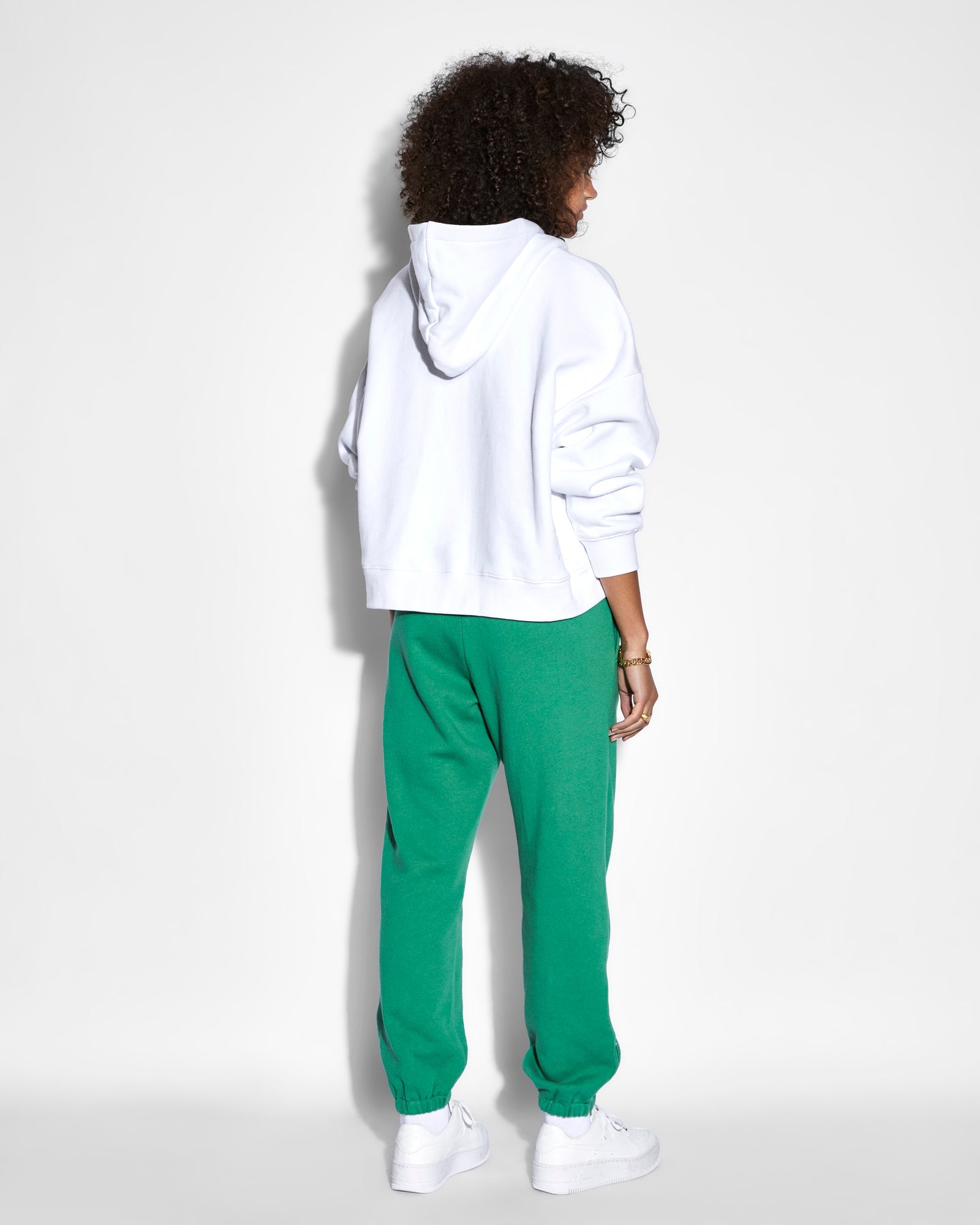 WOMENS  UNITY SLOUCH HOODIE WHITE OVERSIZED FLEECE