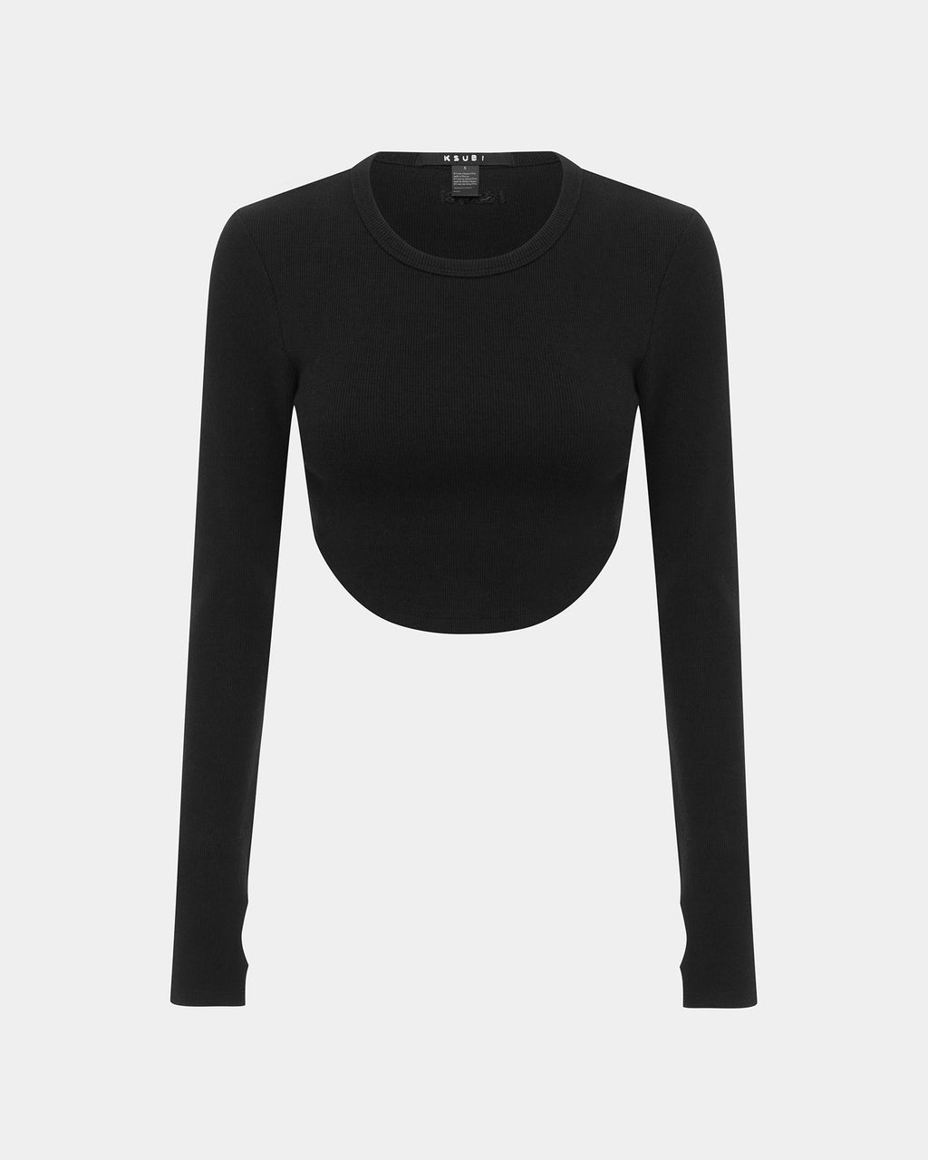 Womens Syndicate Crop Ls Tee Black Fitted Tees - Black