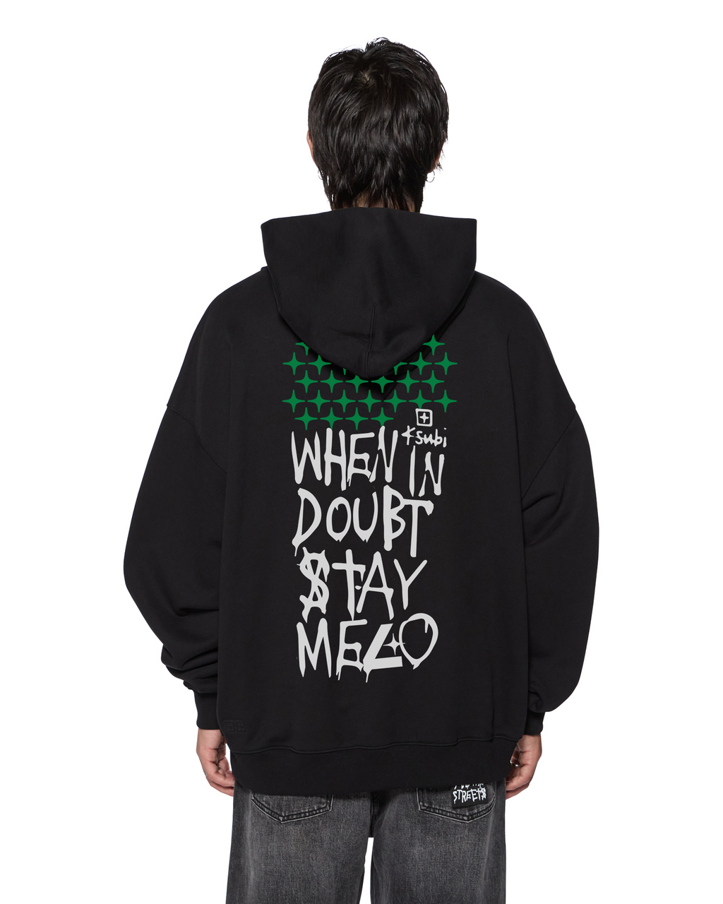 Mens Ksubi X Stayme7o Ekcess Hoodie Jet Black Fleece - Black