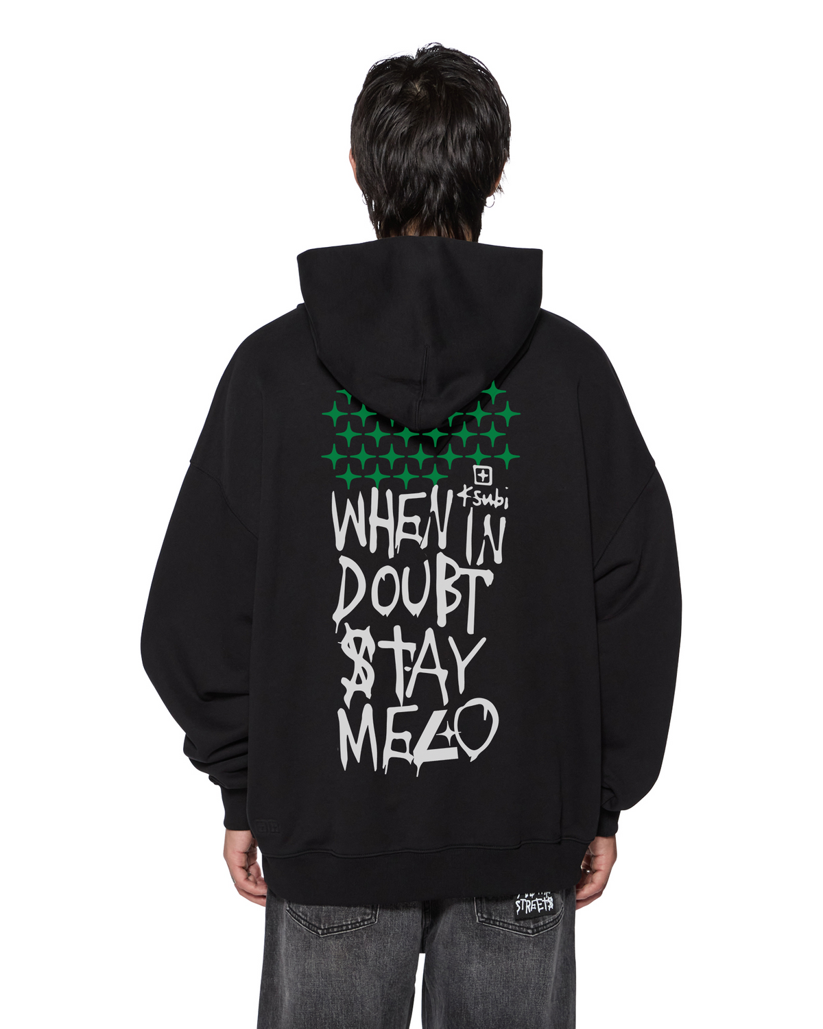 Mens Ksubi X Stayme7o Ekcess Hoodie Jet Black Fleece - Black