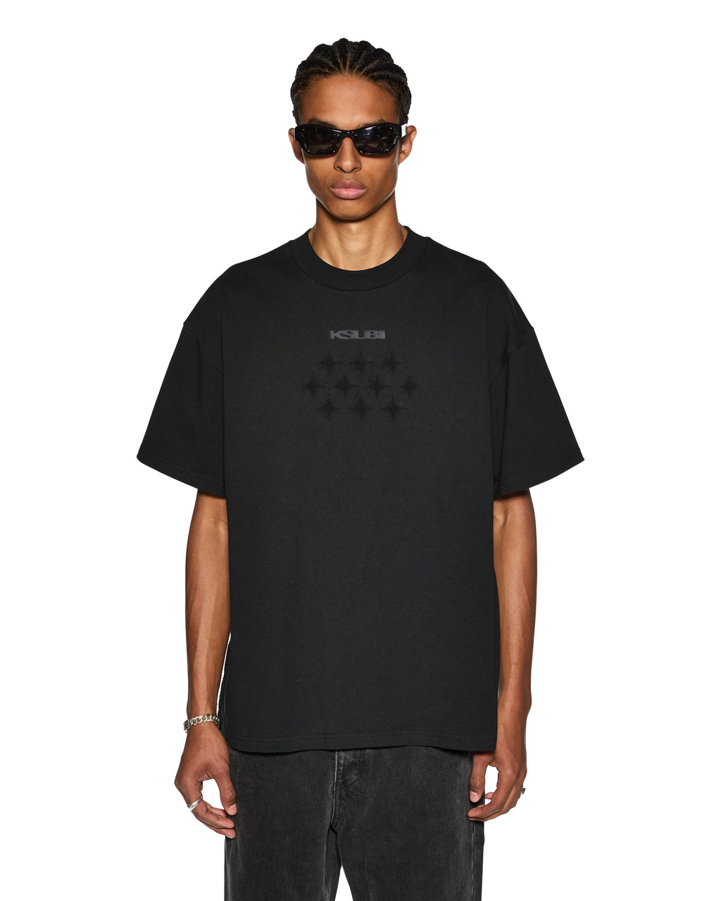 Mens Ksubi X Stayme7o Ekcess Ss Tee Jet Black Tees - Black