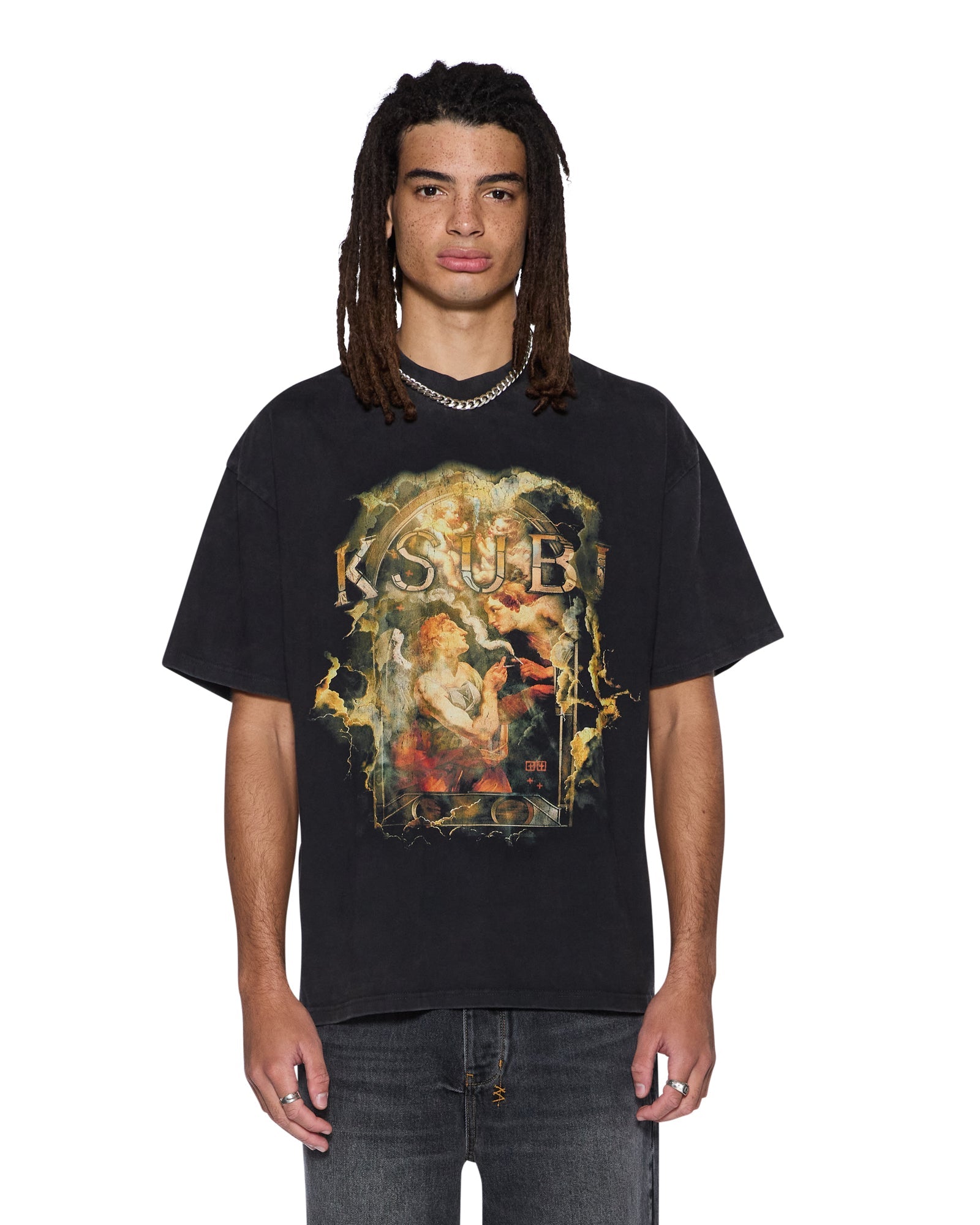 MENS ASCENSION EKCESS TEE FADED BLACK OVERSIZED TEES