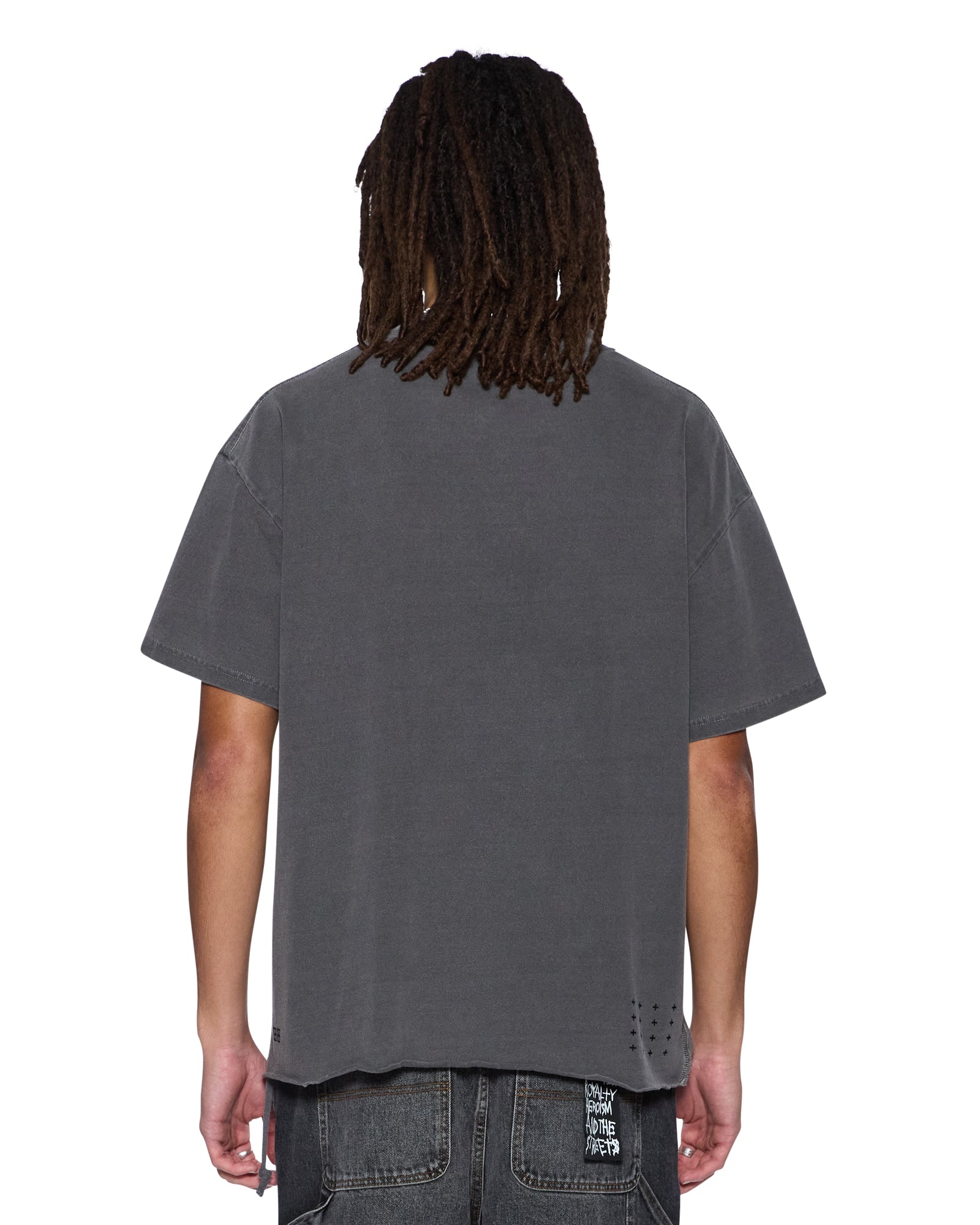 MENS  THORNED EKCESS SS TEE CHARCOAL OVERSIZED TEES