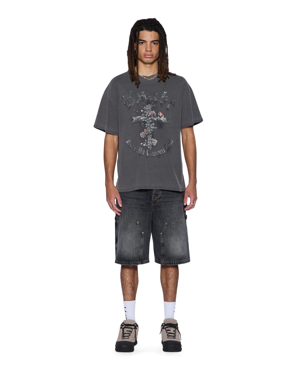 MENS THORNED EKCESS SS TEE CHARCOAL TEES