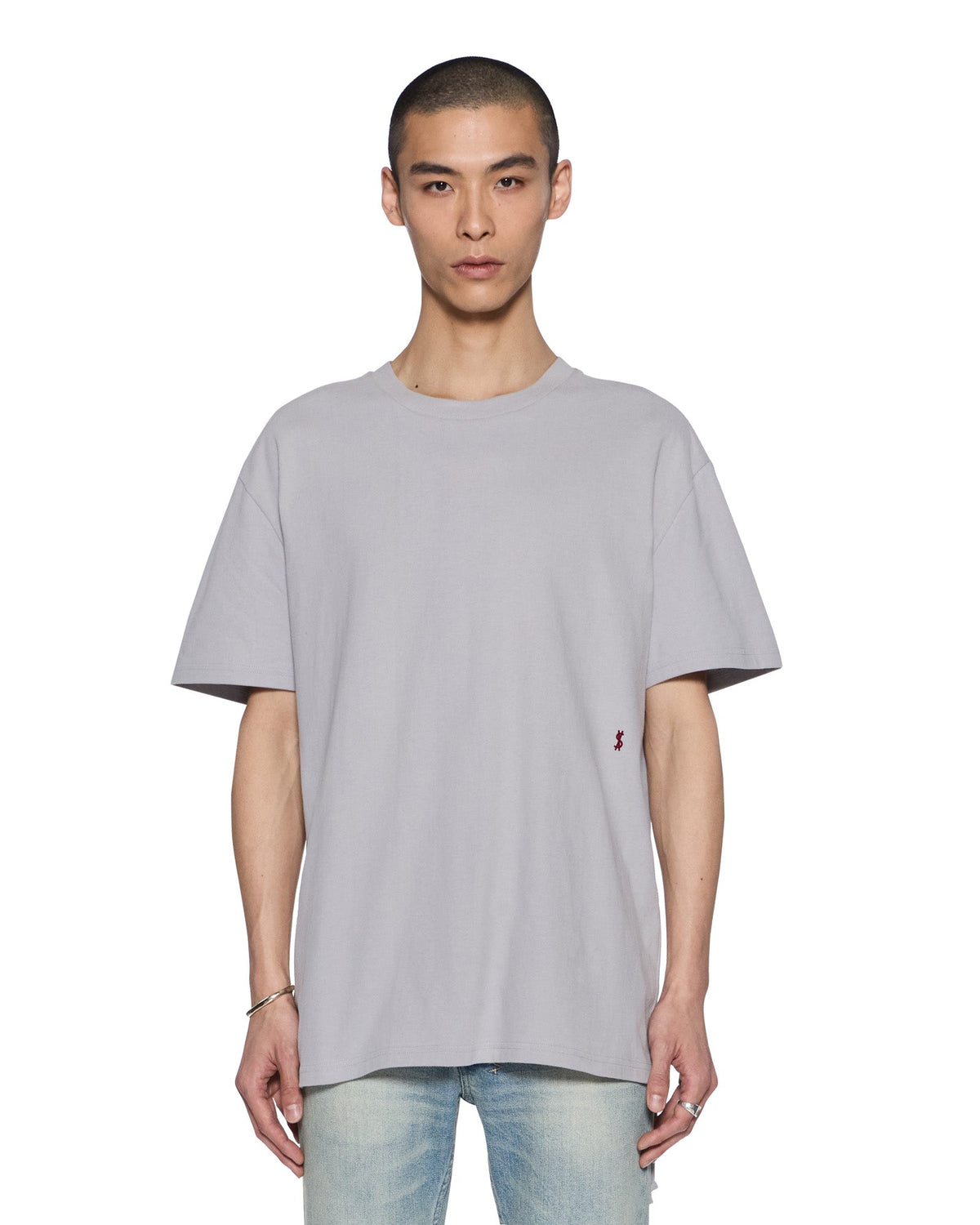 Mens 4x4 Biggie Ss Tee Krete/burgundy Oversized Tees - Grey