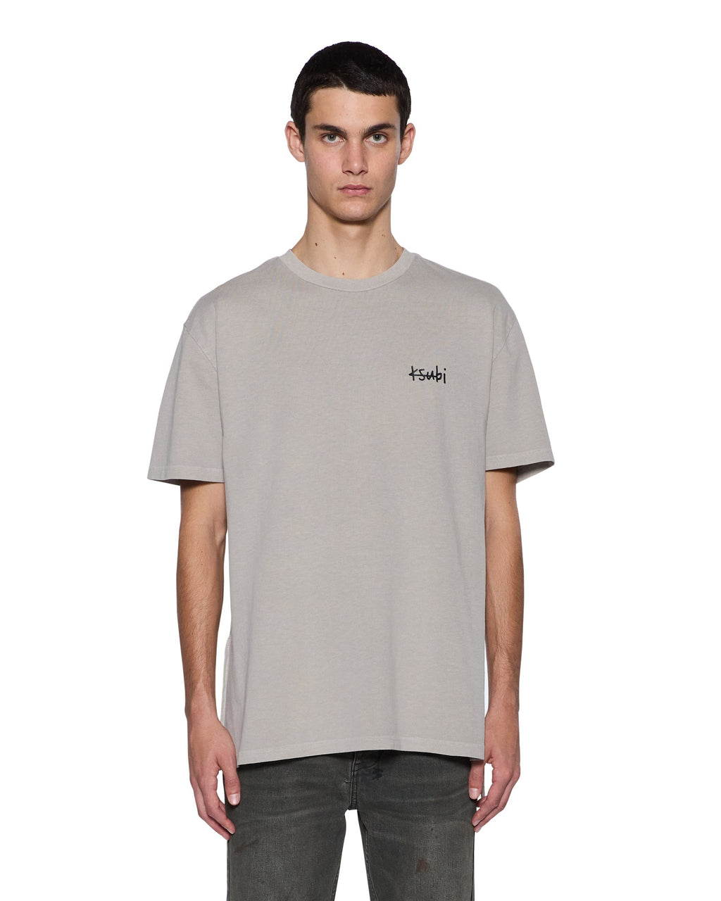 Mens All Day Biggie Ss Tee Dust Oversized Tees - Grey