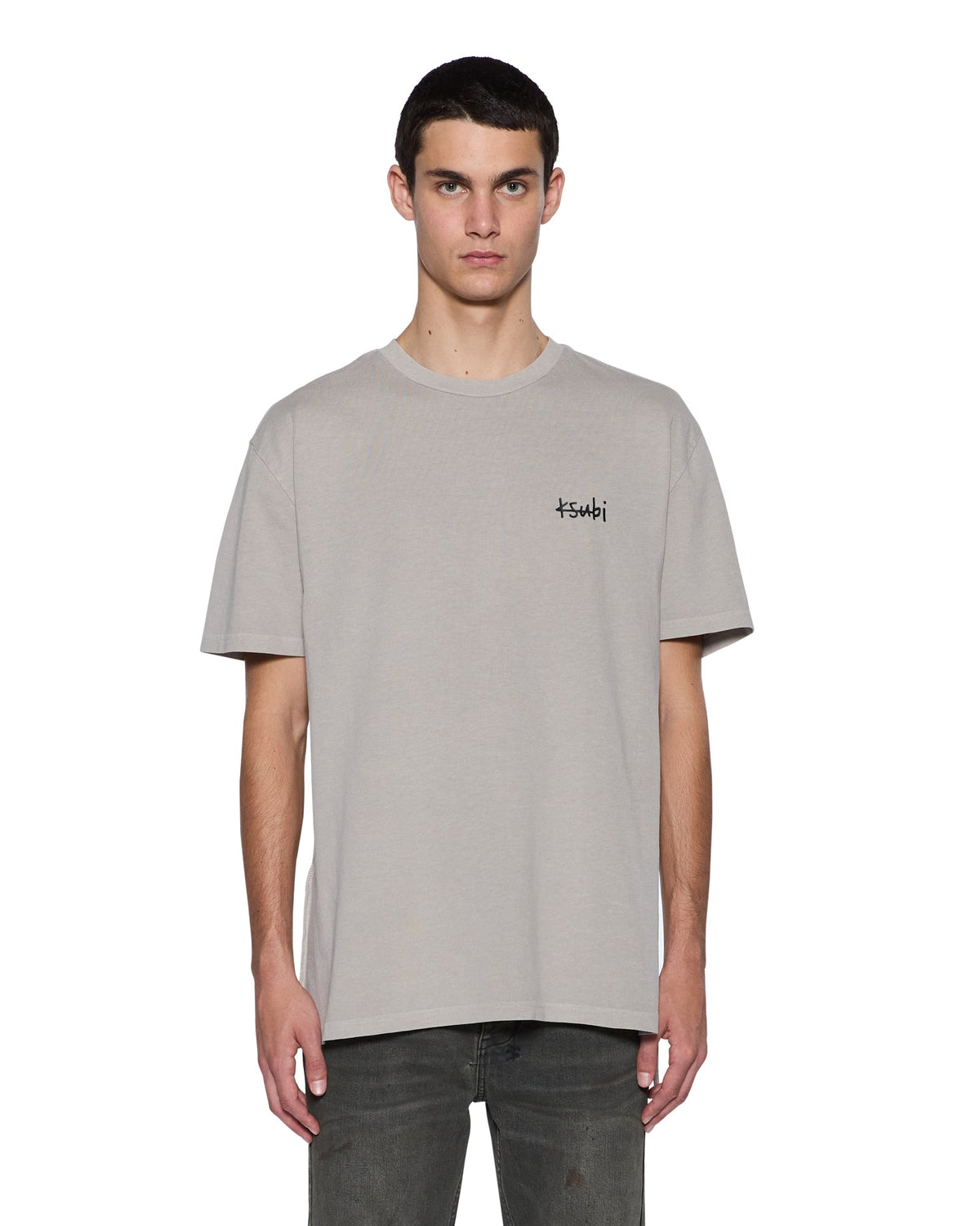 Mens All Day Biggie Ss Tee Dust Oversized Tees - Grey