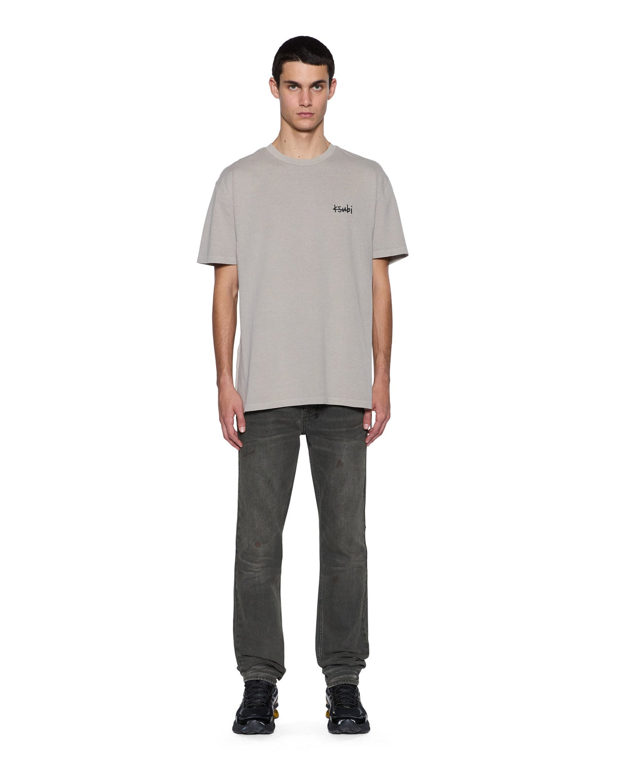 Mens All Day Biggie Ss Tee Dust Oversized Tees - Grey