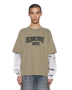 Mens Animalistik Layered Ekcess Tee Militant Oversized Tees - Green
