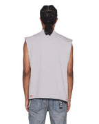 Mens Club Cut Off Krete Oversized Tees - Grey