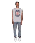 Mens Club Cut Off Krete Oversized Tees - Grey