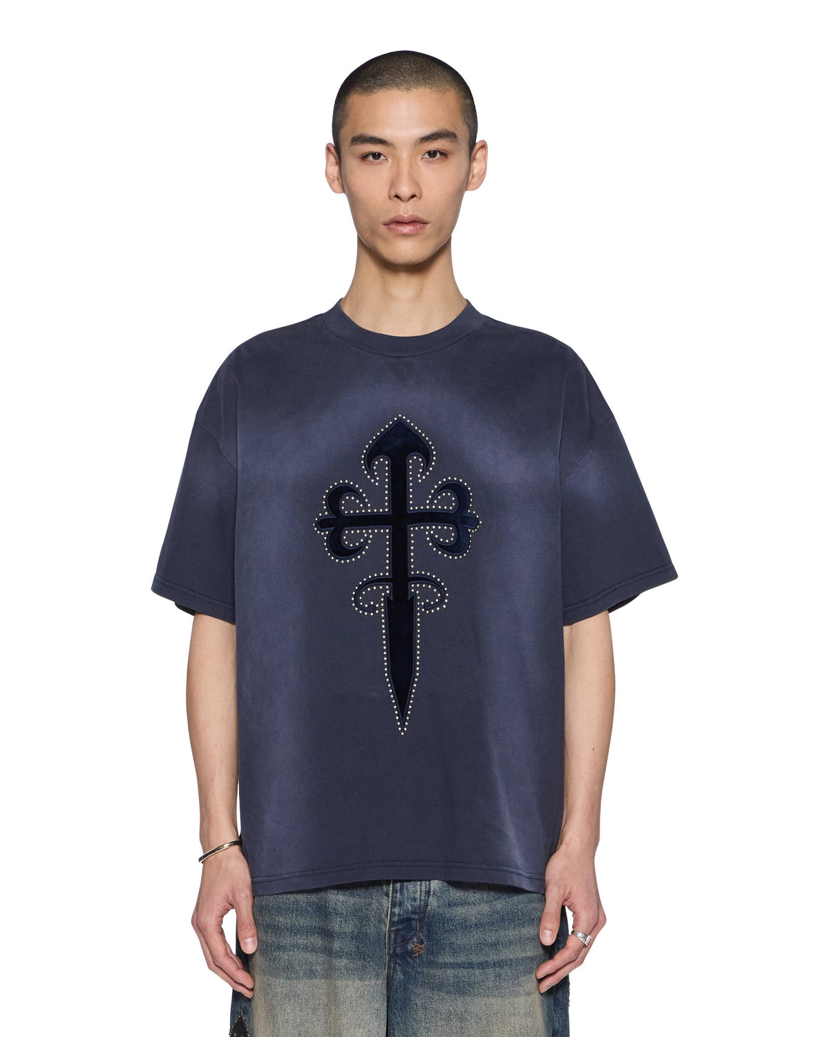 Mens Kaliba Ekcess Ss Tee Deep Dive Oversized Tees - Navy