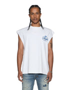 MENS KLASSE EKCESS CUT OFF TANK TRU WHITE TEES
