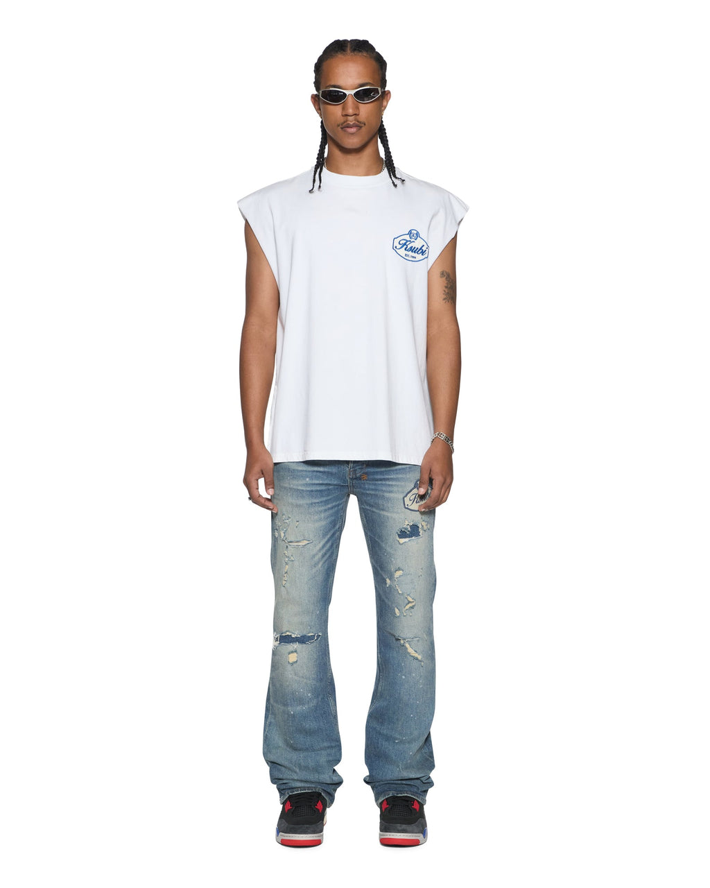 MENS KLASSE EKCESS CUT OFF TANK TRU WHITE TEES