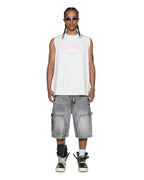 MENS LAYBEL EKCESS CUT OFF TEE TRU WHITE TEES